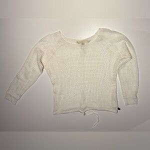 Nicki Minaj Cream Mesh Crew Neck Sweater